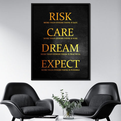 Risk More Canvas Wall Art
