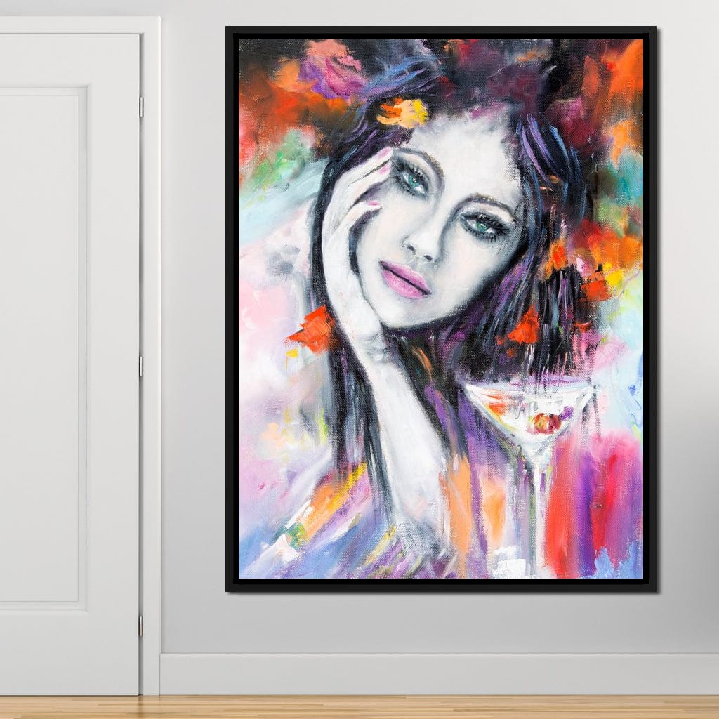 Martini Girl Canvas Wall Art
