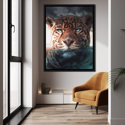 Leopard Underwater Canvas Wall Art