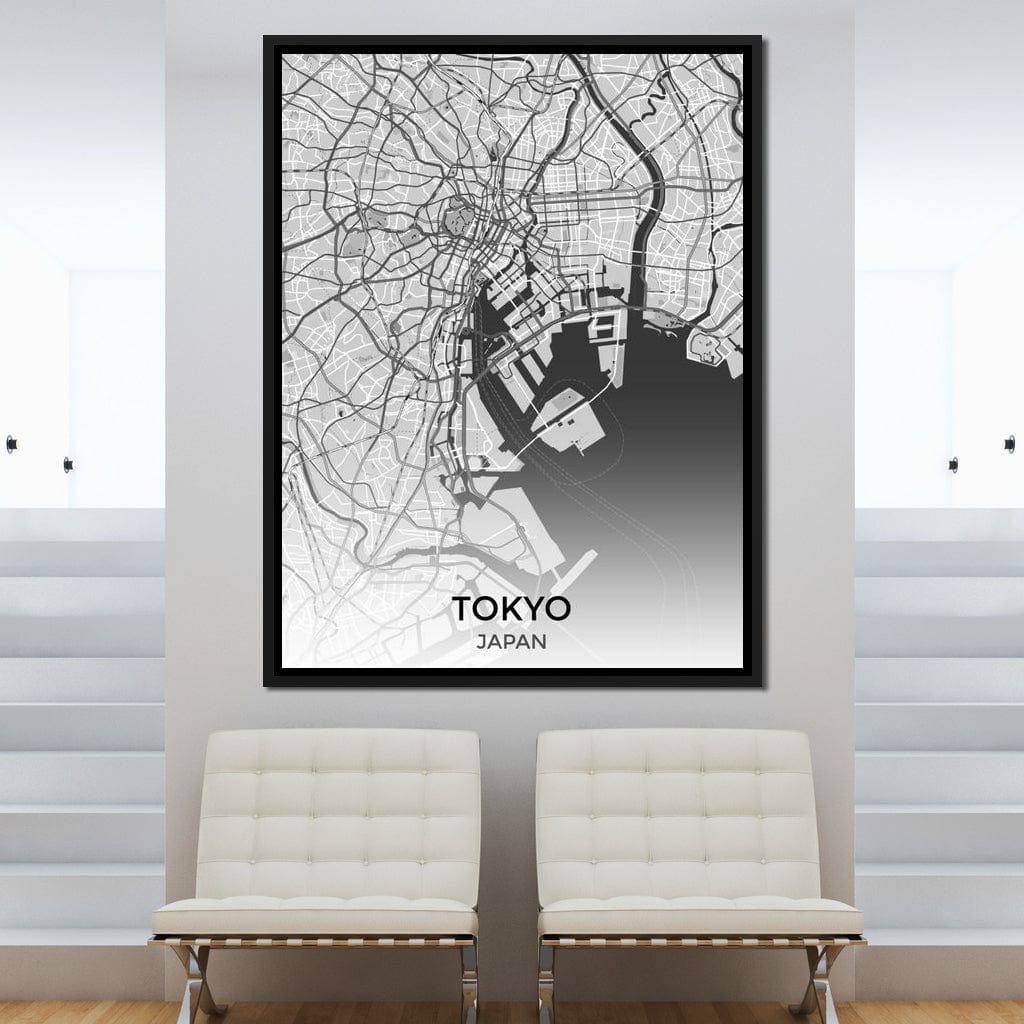 Map of Tokyo, Japan Canvas Wall Art