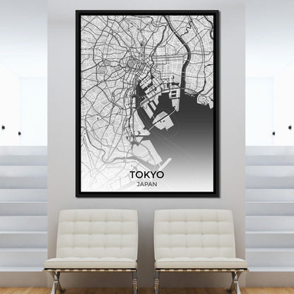 Map of Tokyo, Japan Canvas Wall Art