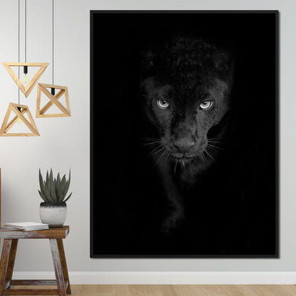 Black and White Panther Canvas Wall Art
