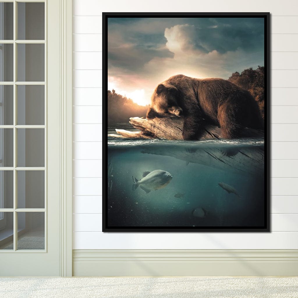 Floating Bear Canvas Wall Art