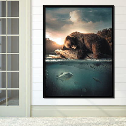 Floating Bear Canvas Wall Art