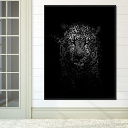 Leopard Black & White Canvas Wall Art