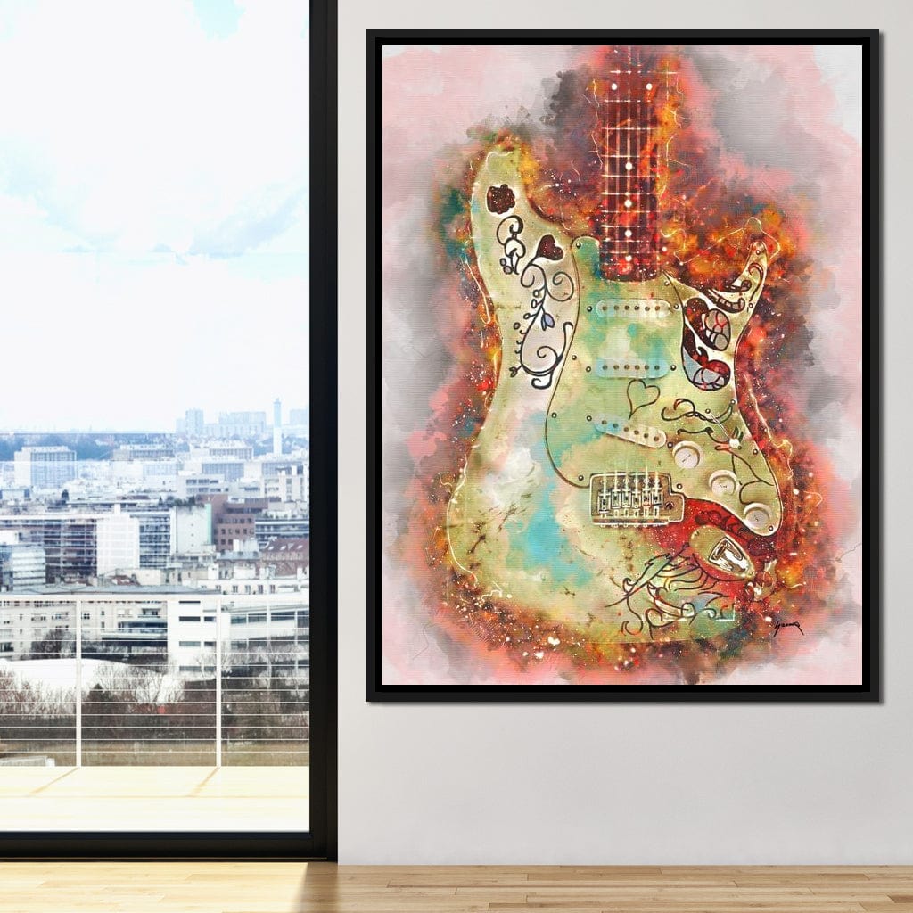 Jimi Hendrix's Guitar Canvas Wall Art