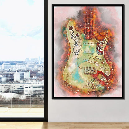 Jimi Hendrix's Guitar Canvas Wall Art