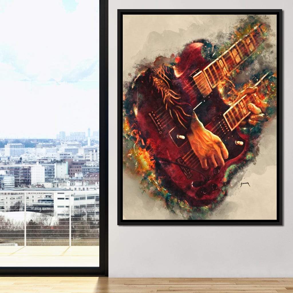 Jimmy Page's Electric Guitar Canvas Wall Art