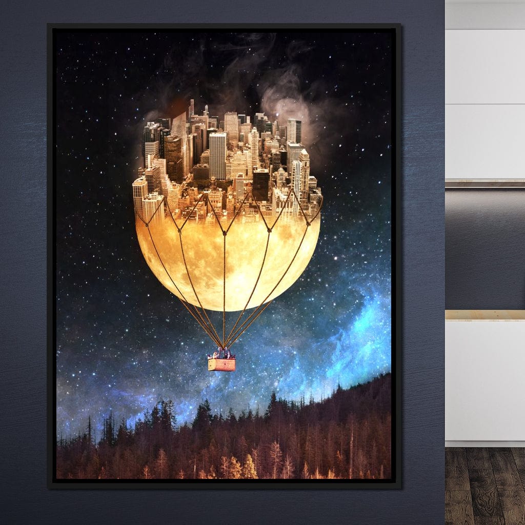 Moon Town Canvas Wall Art