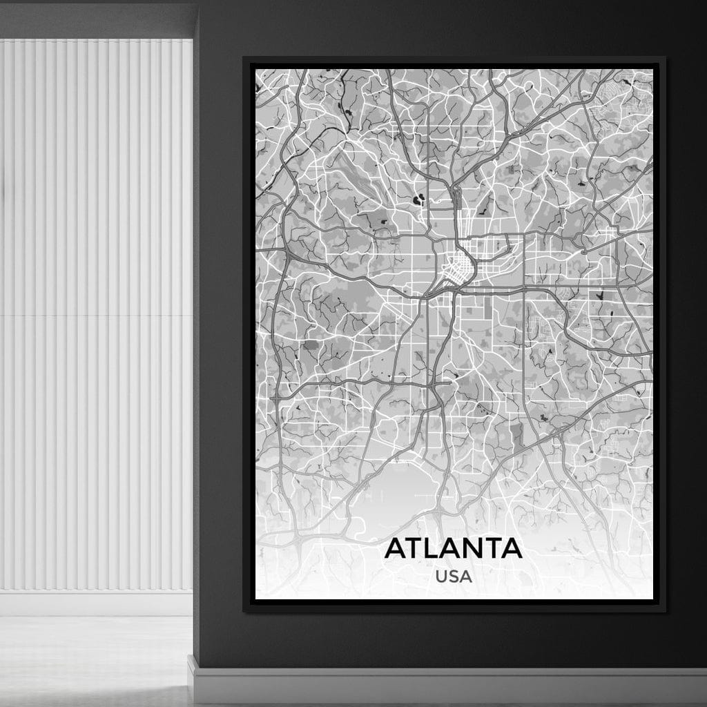 Map of Atlanta, USA Canvas Wall Art