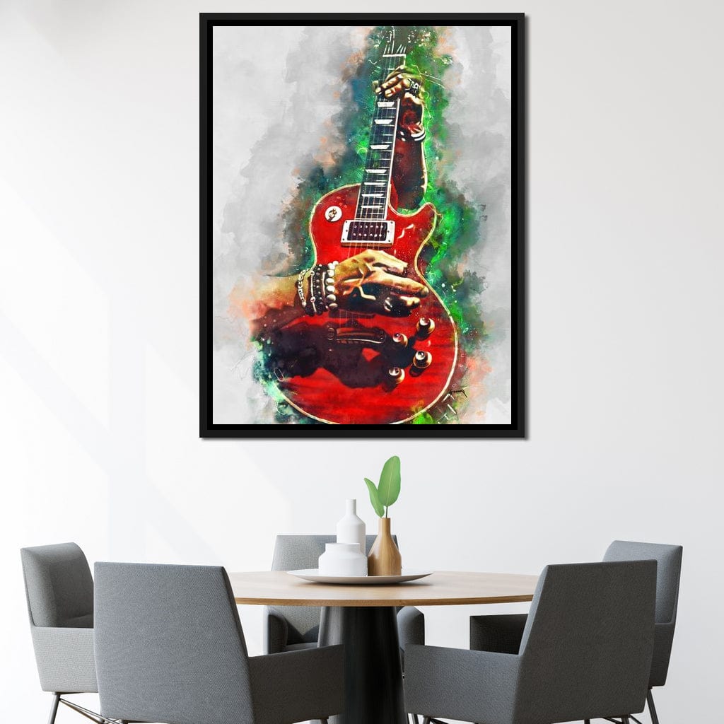 Slash Blood Red Guitar Canvas Wall Art