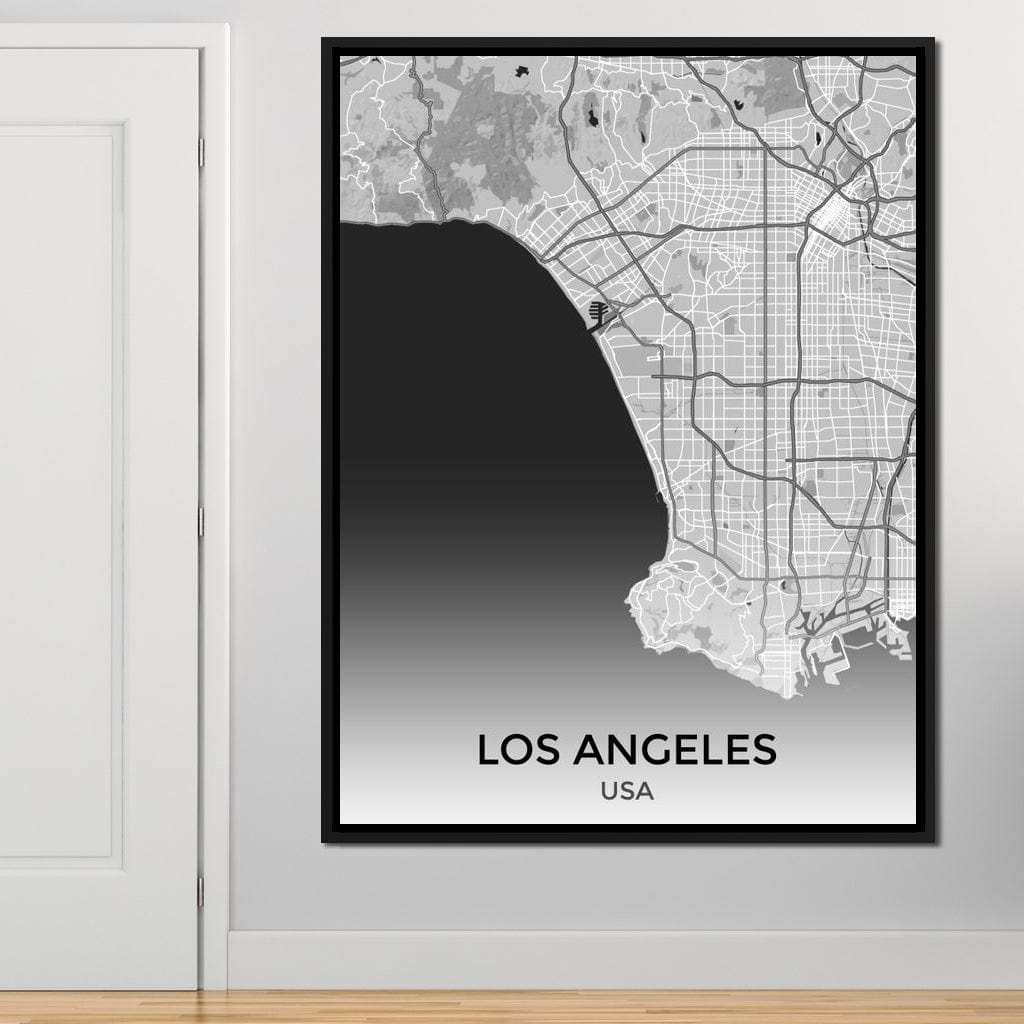 Map of Los Angeles, USA Canvas Wall Art
