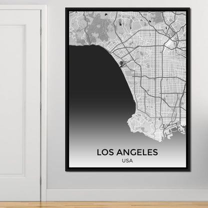 Map of Los Angeles, USA Canvas Wall Art