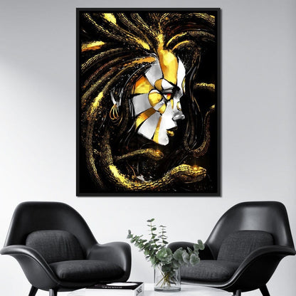 Golden Medusa Canvas Wall Art
