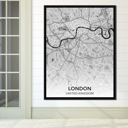 Map of London, UK Canvas Wall Art