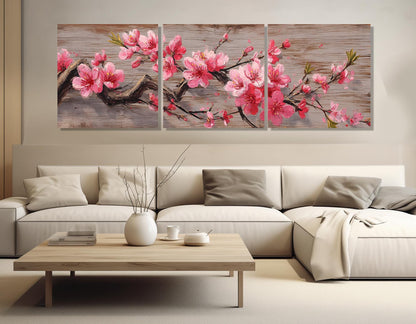 Sakura Canvas Print – Floral Wall Decor With Rustic Flower Art | Ready To Hang