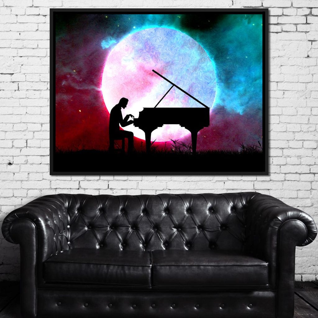 Space Pianist Canvas Wall Art