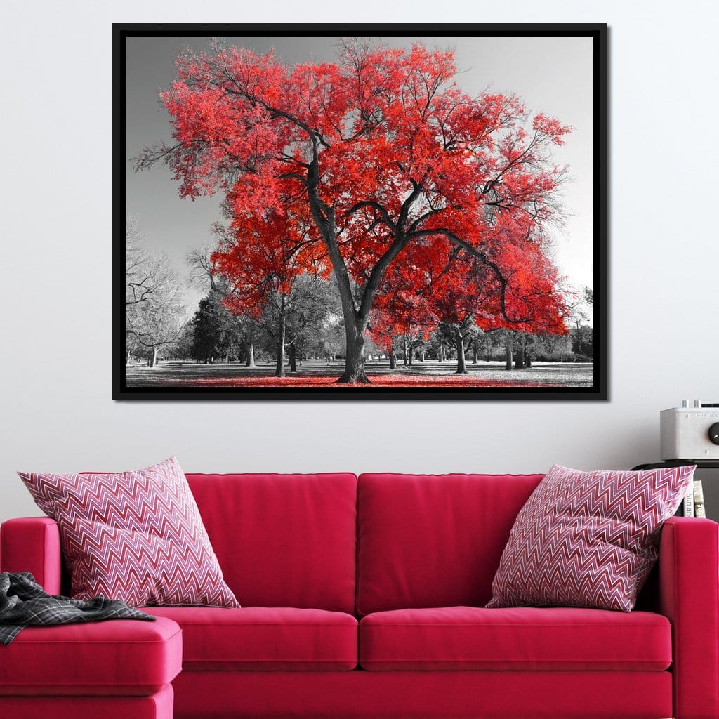 Big Red Tree Canvas Wall Art