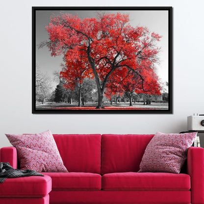 Big Red Tree Canvas Wall Art