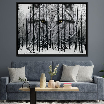 Wolf Winter Woods Canvas Wall Art
