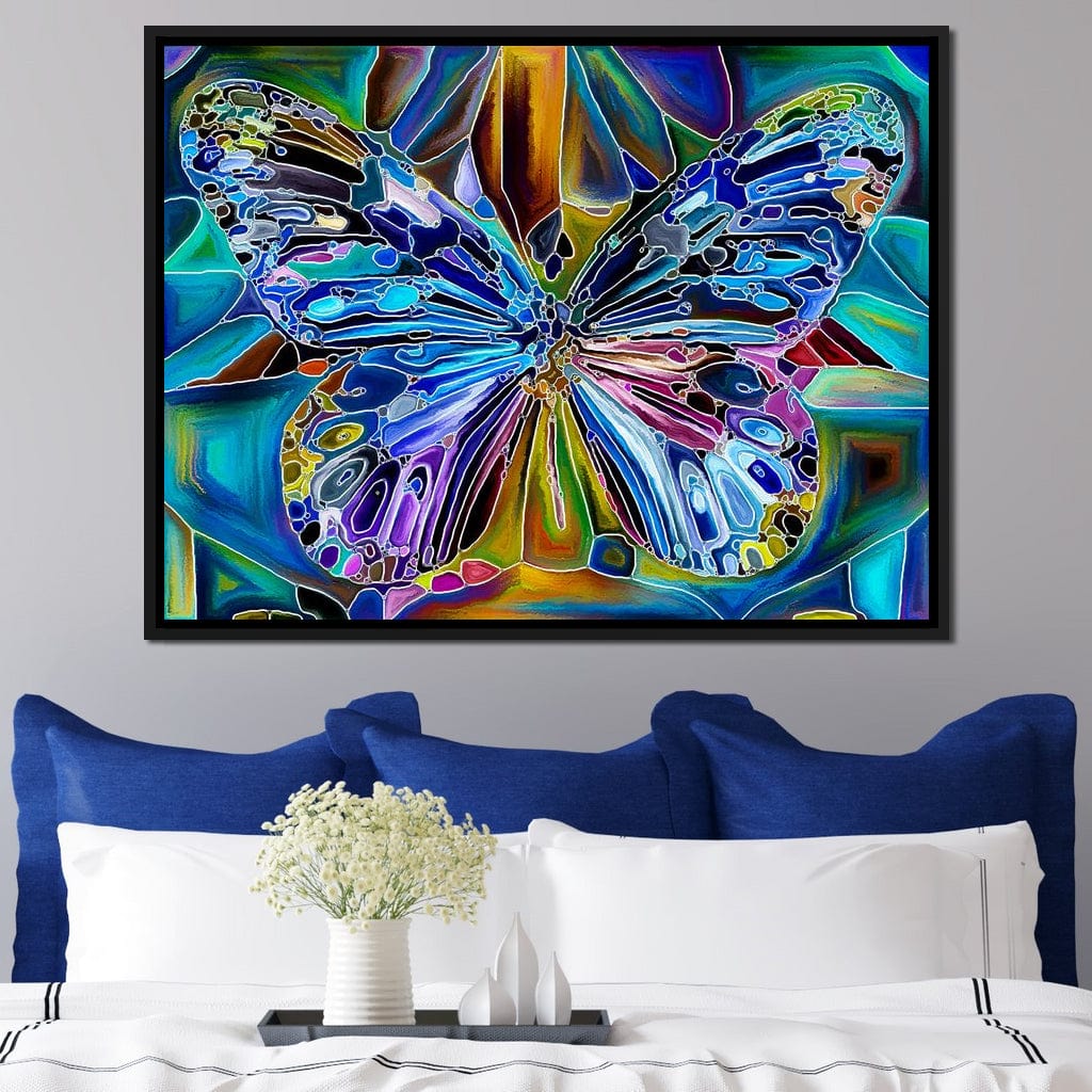Multicolored Psychedelic Butterfly Canvas Wall Art
