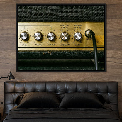 Vintage Electric Guitar Amplifier Canvas Wall Art