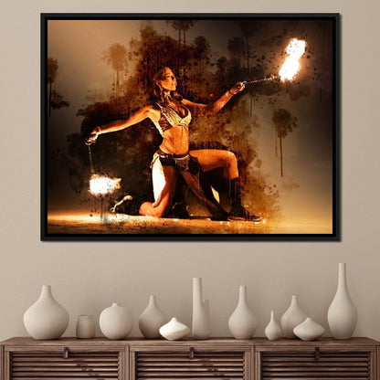 Flaming Nights Canvas Wall Art