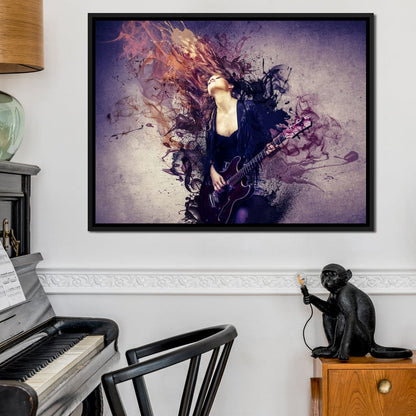 Guitar Splash Canvas Wall Art