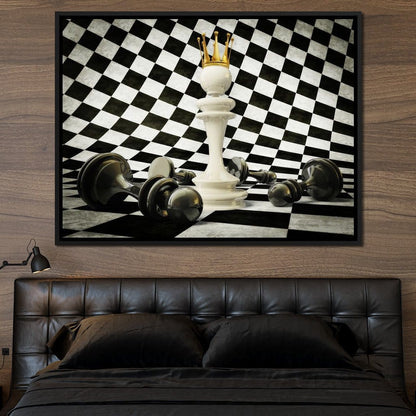 Chessboard King Canvas Wall Art