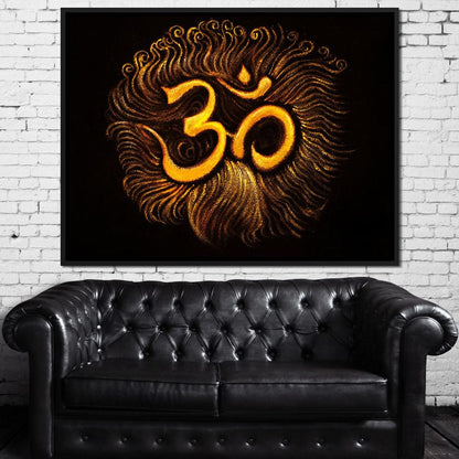 Golden OM Canvas Wall Art