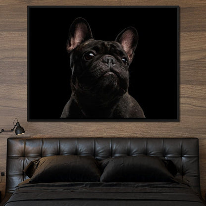 Black French Bulldog Canvas Wall Art