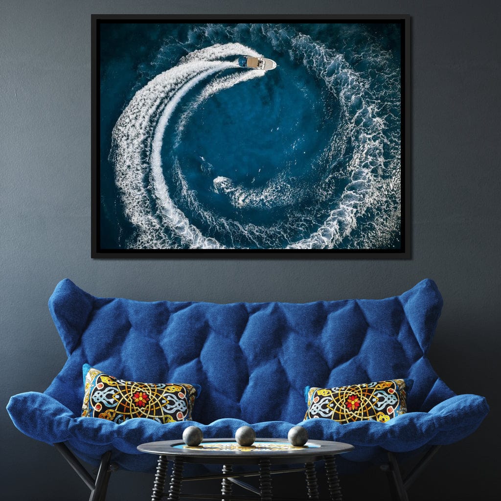 Boat Circle Canvas Wall Art