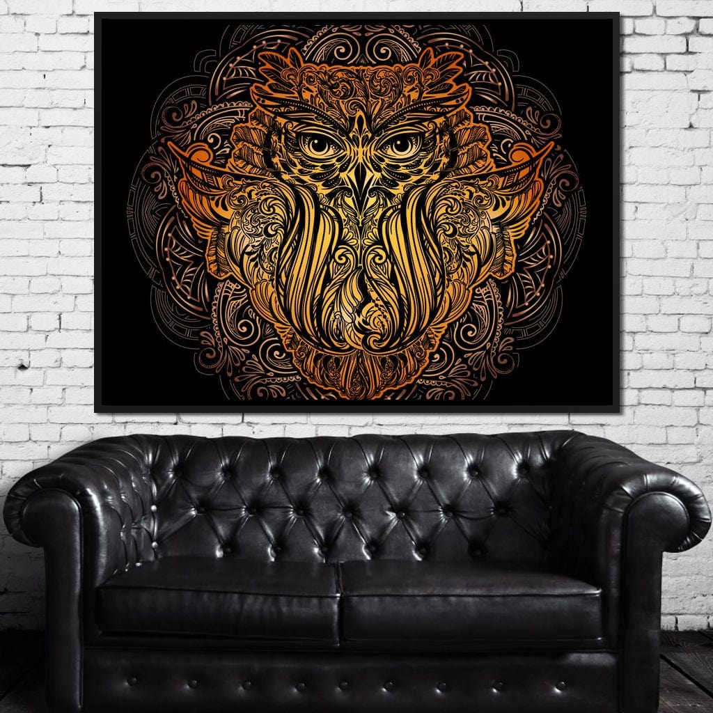 Golden Owl Canvas Wall Art