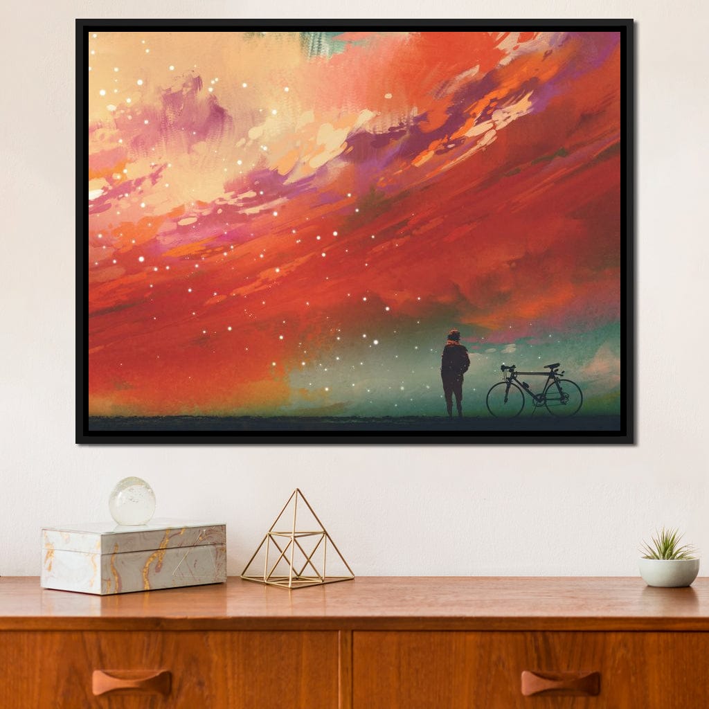 Admiring The Red Clouds Canvas Wall Art