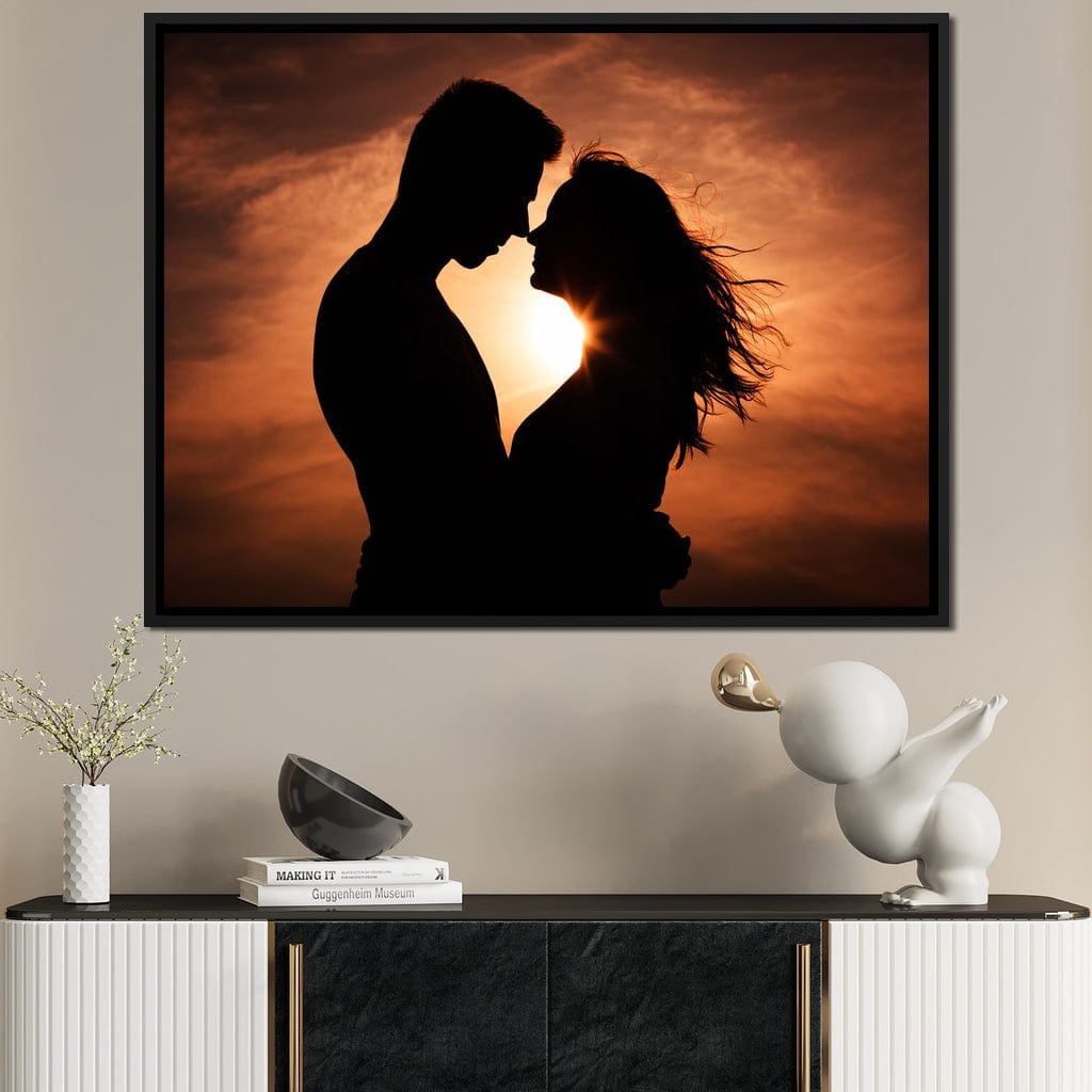 Couple by the Sunset Canvas Wall Art