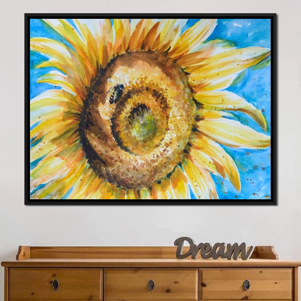 Golden Sunflower Canvas Wall Art
