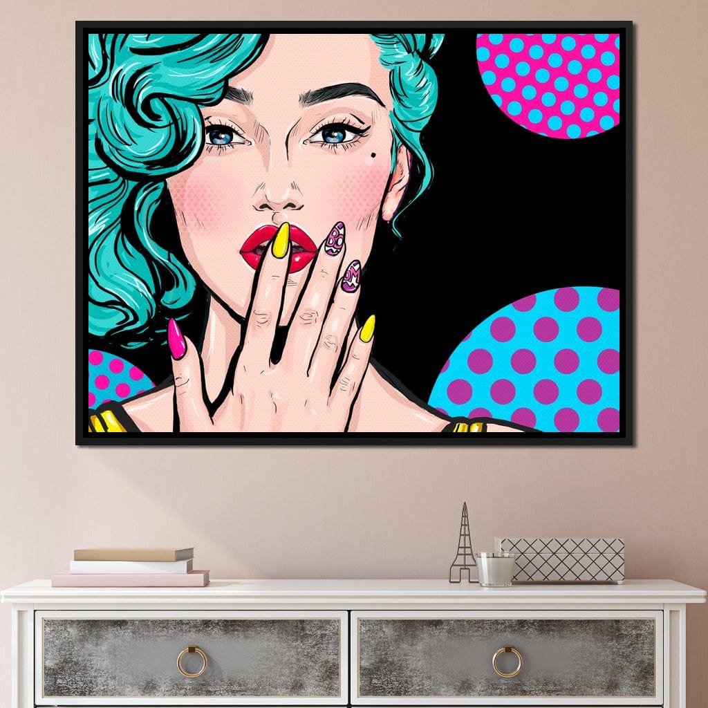 Pop Art Lady Canvas Wall Art