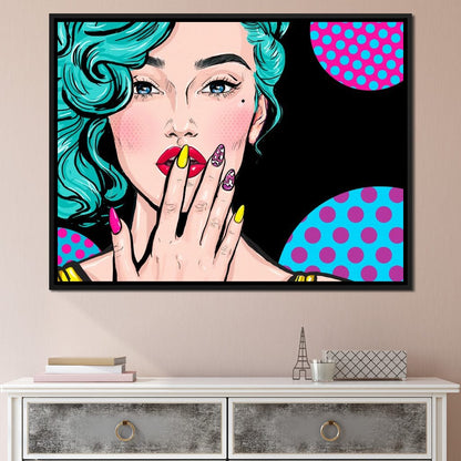 Pop Art Lady Canvas Wall Art