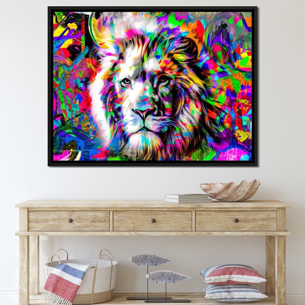 Psychedelic Lion Canvas Wall Art