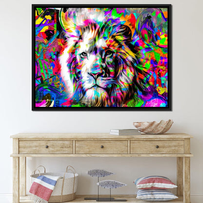 Psychedelic Lion Canvas Wall Art