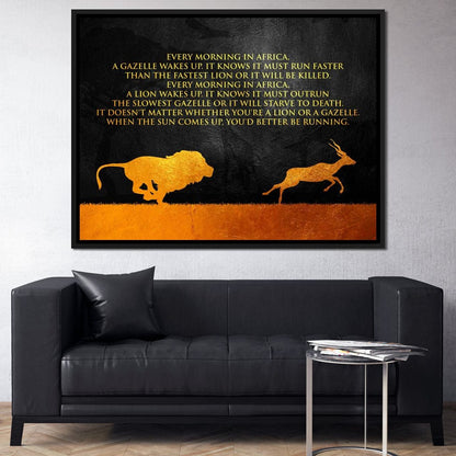 Lion & Gazelle Canvas Wall Art