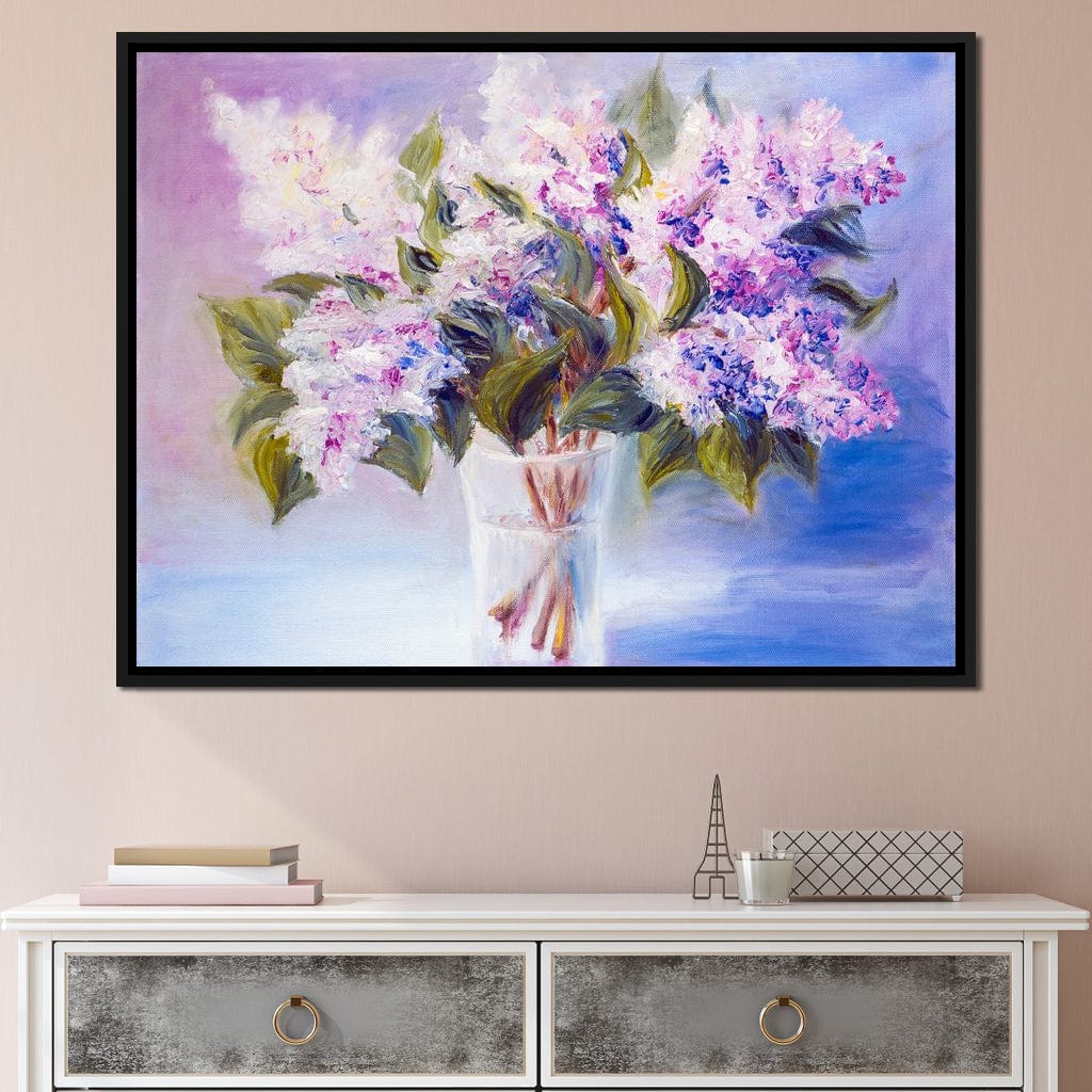 Lilacs in a Vase Canvas Wall Art