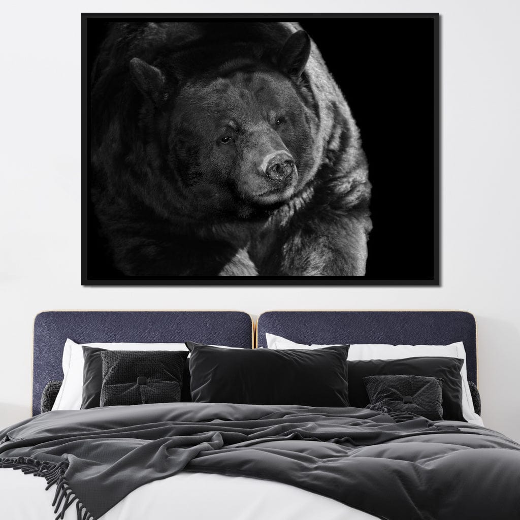 Black and White Bear Canvas Wall Art