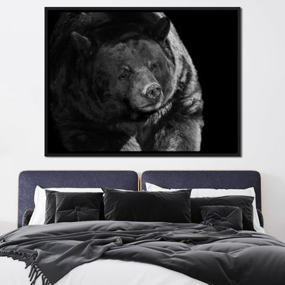 Black and White Bear Canvas Wall Art