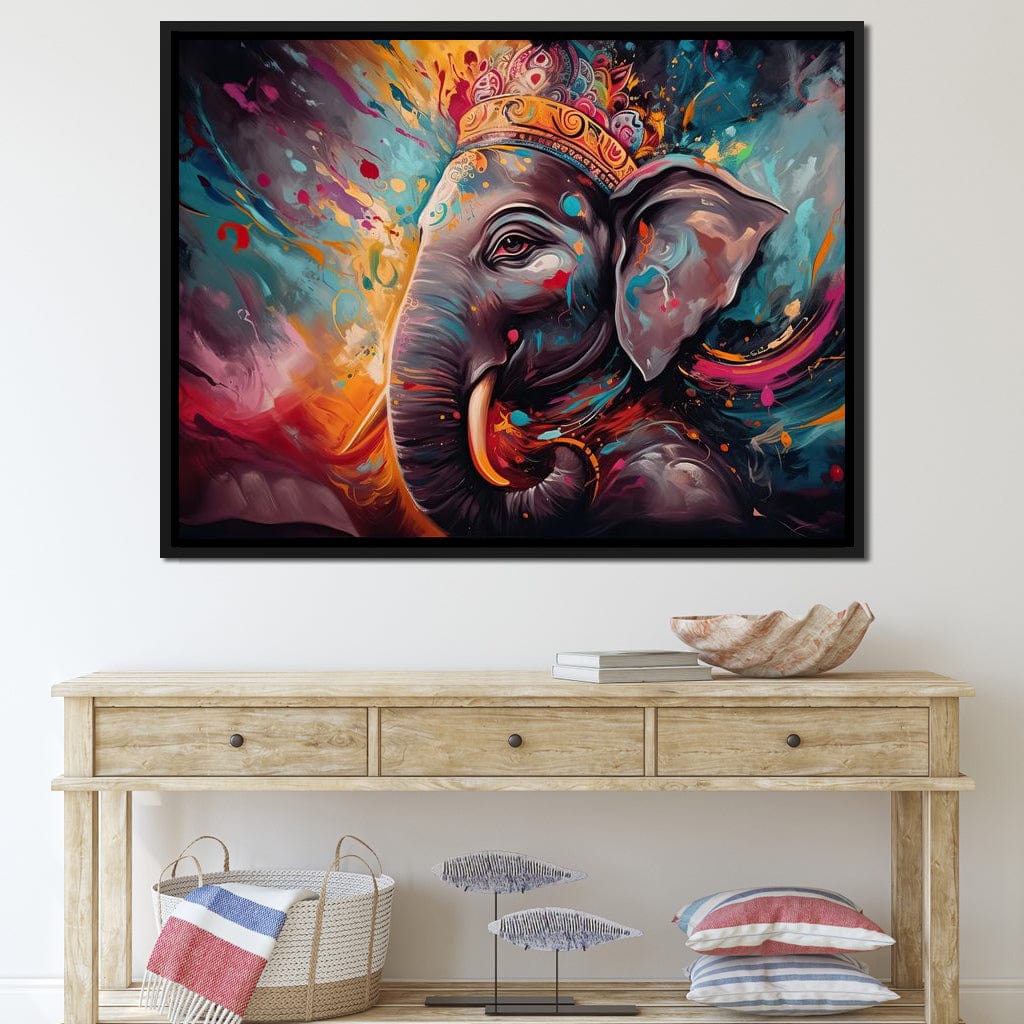 Ganesh Color Splash Canvas Wall Art