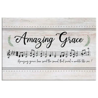 christian wall art amazing grace how sweet the sound sheet music christian song lyrics canvas art (Landscape)