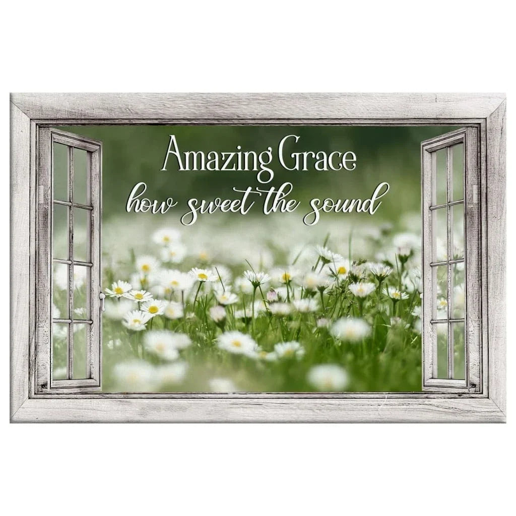 amazing grace wall art amazing grace how sweet the sound canvas daisy paintings (Landscape)