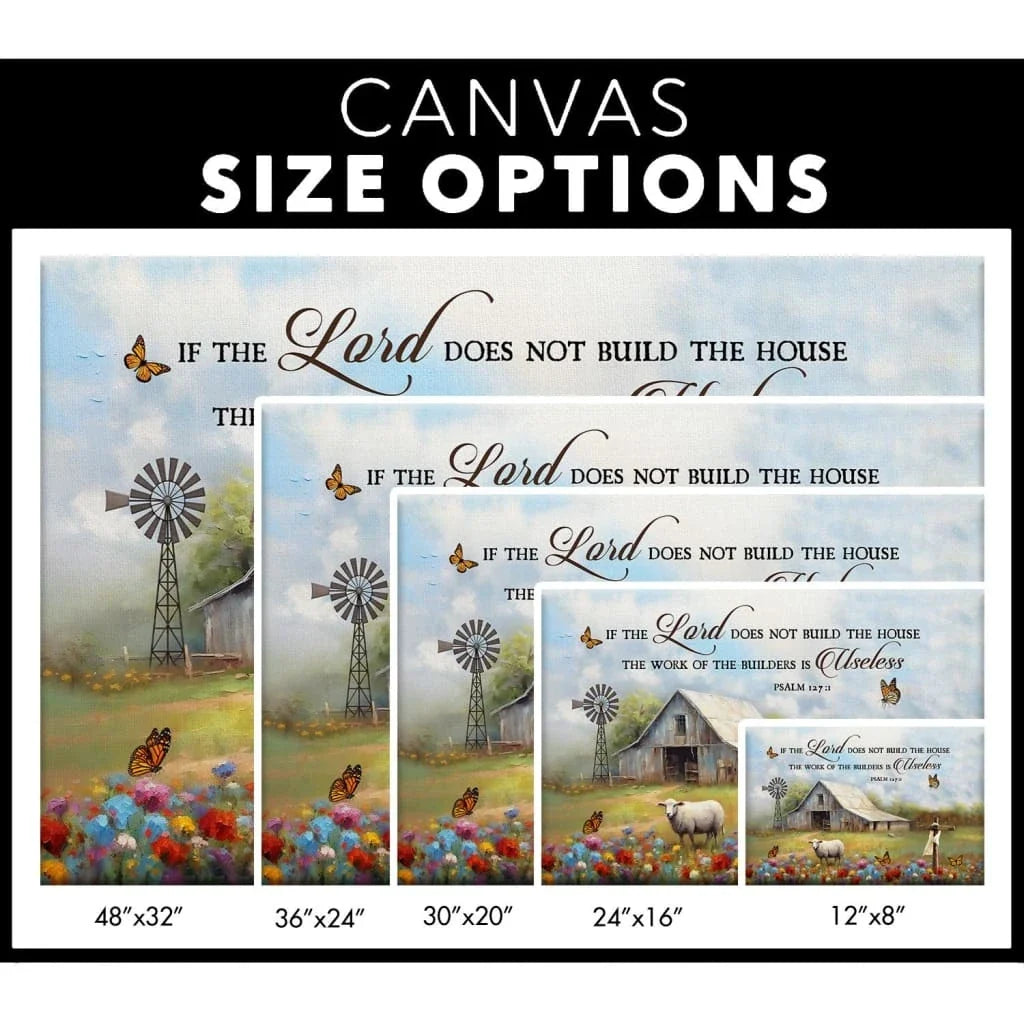 if the lord does not build the house psalm 127 1 bible verse wall art canvas (Landscape)