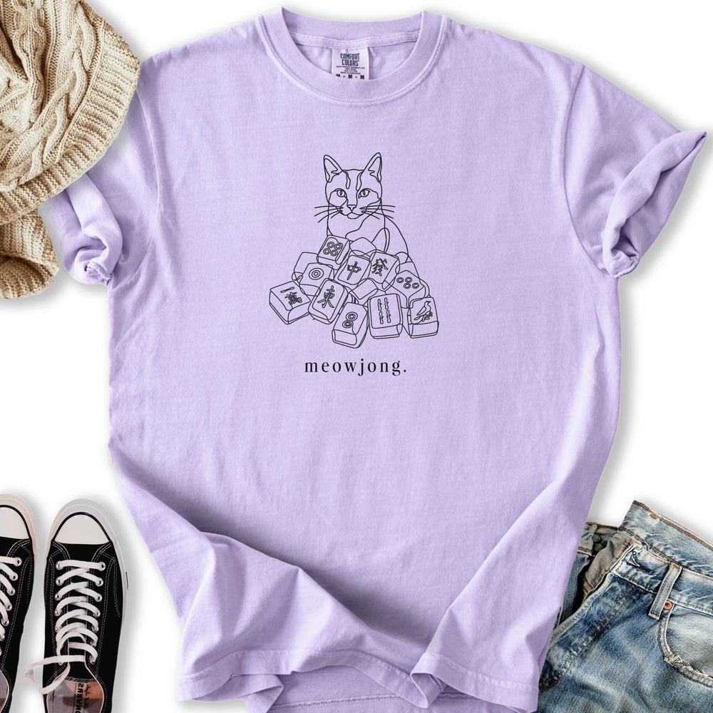 Meowjong Lineart Relaxed Tee