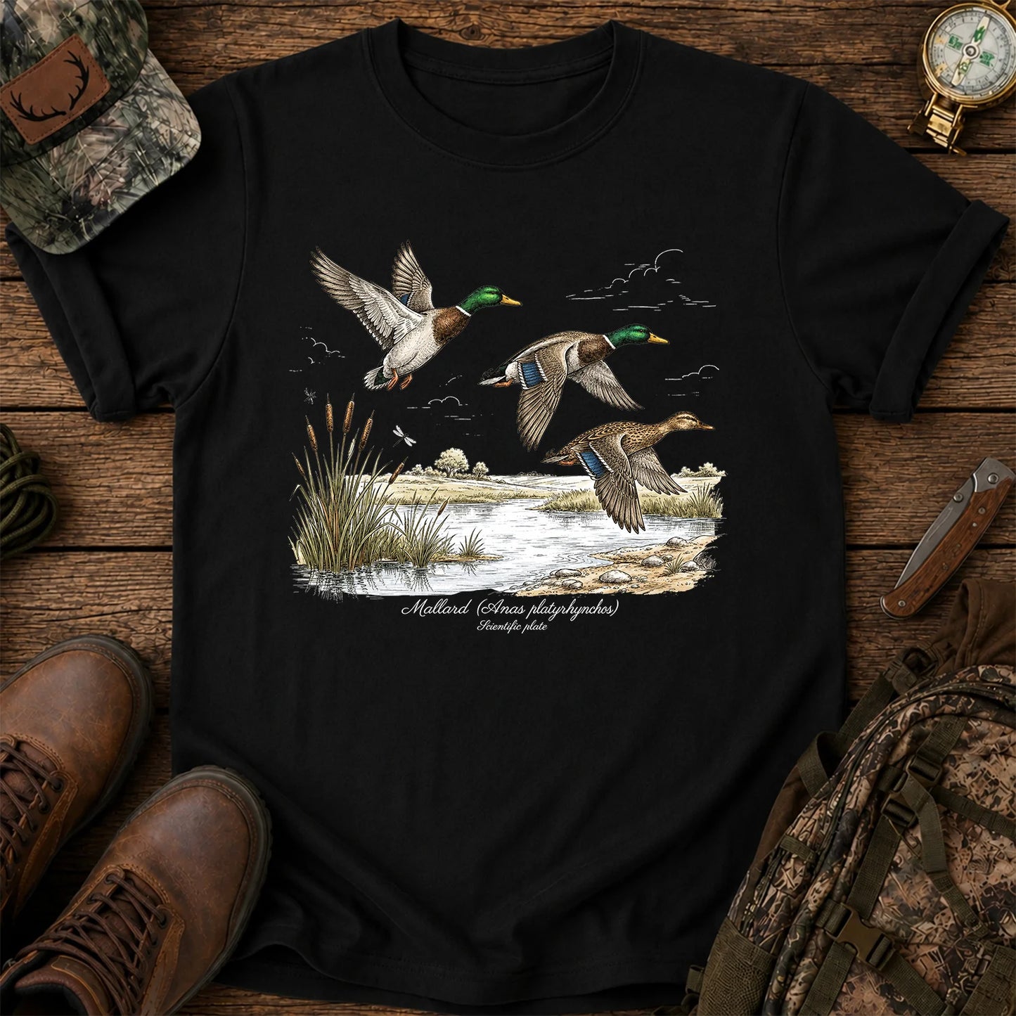 Mallard Anas Platyrhynchos T-Shirt, Vintage Duck Plate